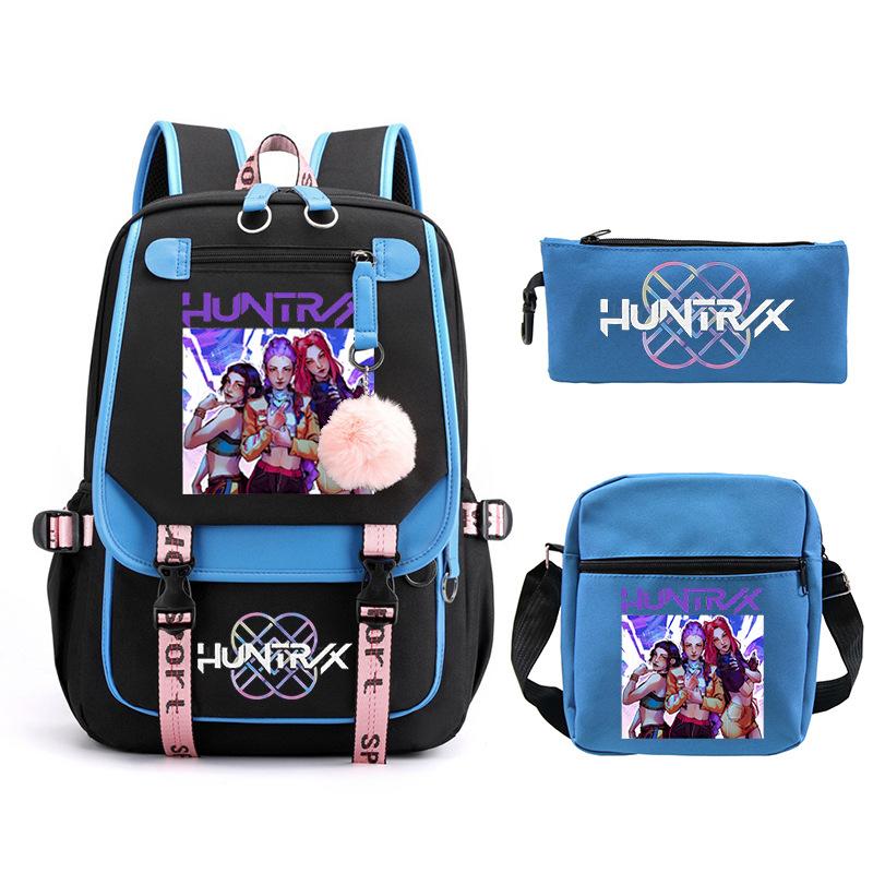 KPop Demon Hunters Fashion Student School Bag Shoulder Backpack Casual Pencil Bag