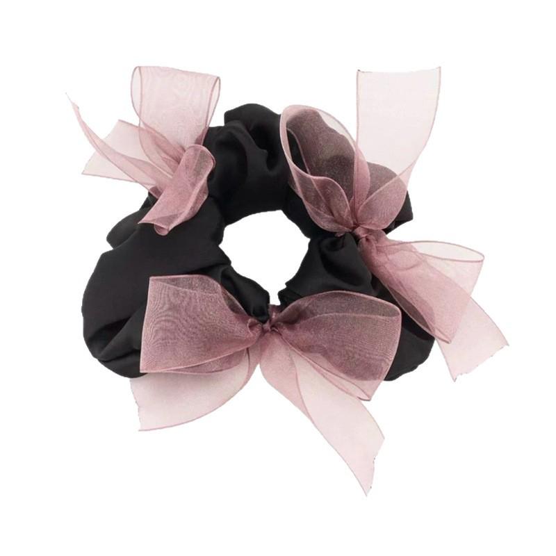Korean Elegant Bow Mesh Scrunchie: 2026 High-End Ponytail Bun Hair Tie