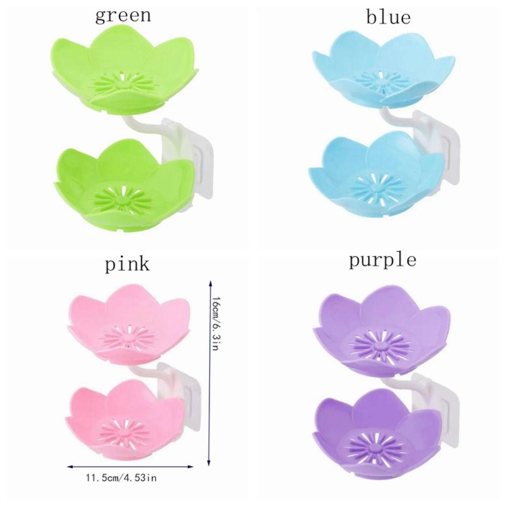 Plastics Lotus Shape Soap Box Wall Mounted Water Draining Soap Dish Towel Hook