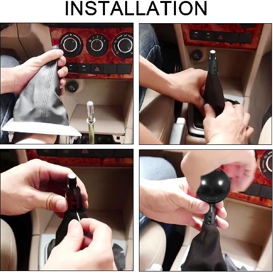 TOMALL Universal Aluminum Shift Knob Adapter M12X1.25 for Non Threaded Shifter Car Adapter Accessories Compatible with BMW Mini etc. (Black)