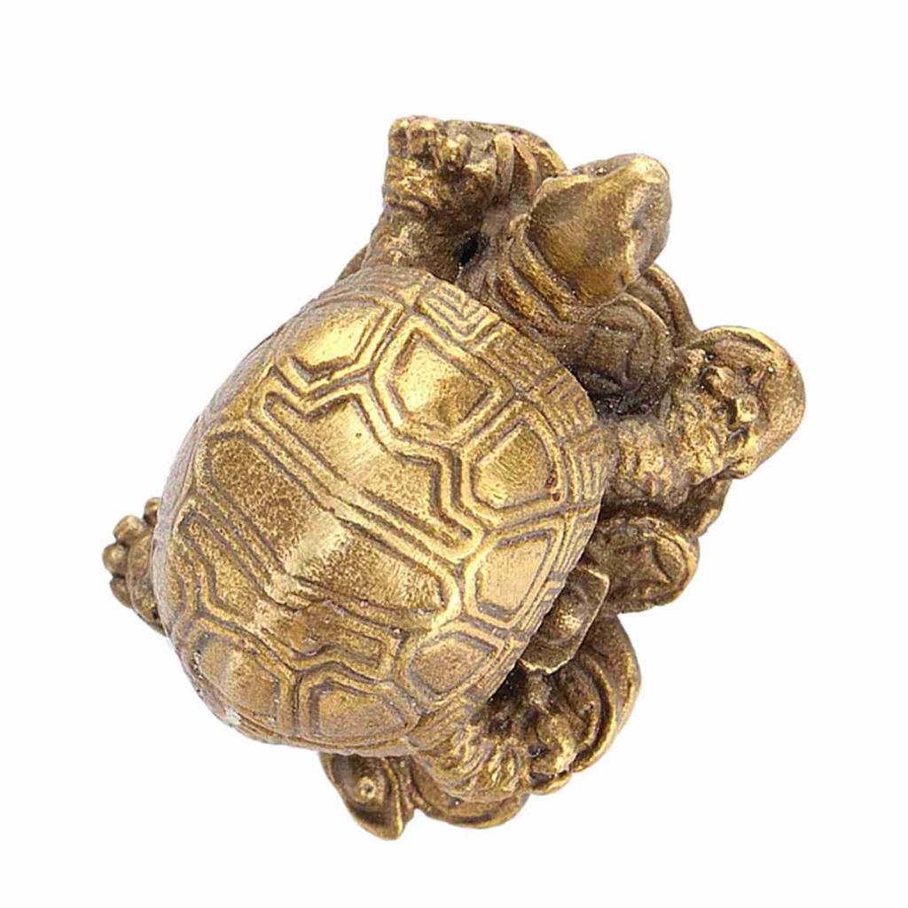Bronze Exquisite Carving Brass Lucky Chinese Tortoise Shape Furnishing Craft Decoration
