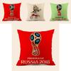 Soccer Fans World Cup 32 Teams Cotton Pillowcase With Emblem For Home Bar Lounge