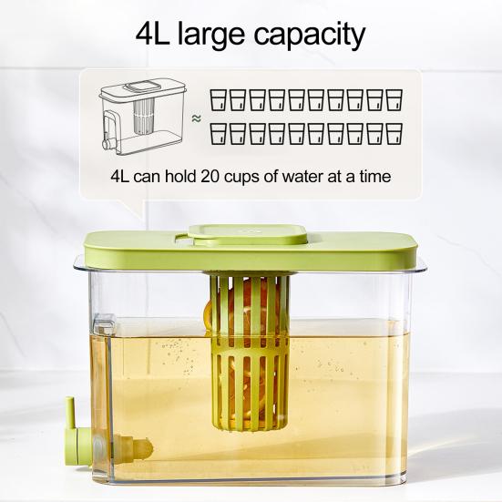 4L Drink Dispenser with Faucet Gallon Water Container for Fridge Ice Tea Pitcher