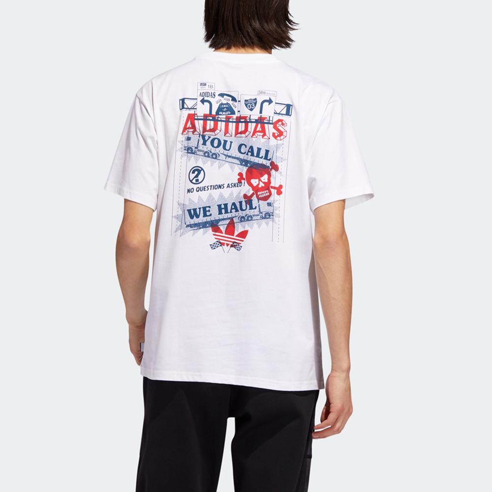 Adidas Originals Wehaultee Skateboard Print Sports Crew Neck Short Sleeve T-Shirt Men Tops White EC7294