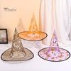 Breathable Wizard Headpiece Halloween Organza Witch Hat for Women, Adult Costume Holiday Photo Props Accessories, Lightweight Pointed Cap Cosplay