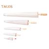 2Pcs White Paper Umbrella Chinese Style DIY Crafts Decorative Oil-paper Painting Umbrella Wooden Handle Oriental Parasol Party Favors