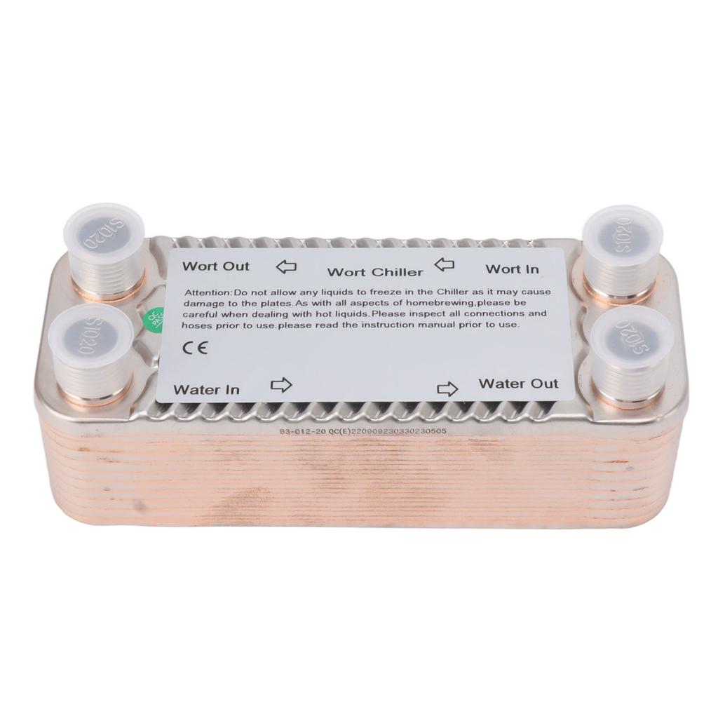 20 Platten Heimbrau Würzekühler Gegenstrom NPT1/2 Einfach zu bedienen Edelstahl Wärme