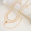 3Pcs/Set MultiLayer Round Disco Coin Chain Necklace for Women Simple Gold Color Pendant Necklaces Set Trendy Party Jewelry Gifts