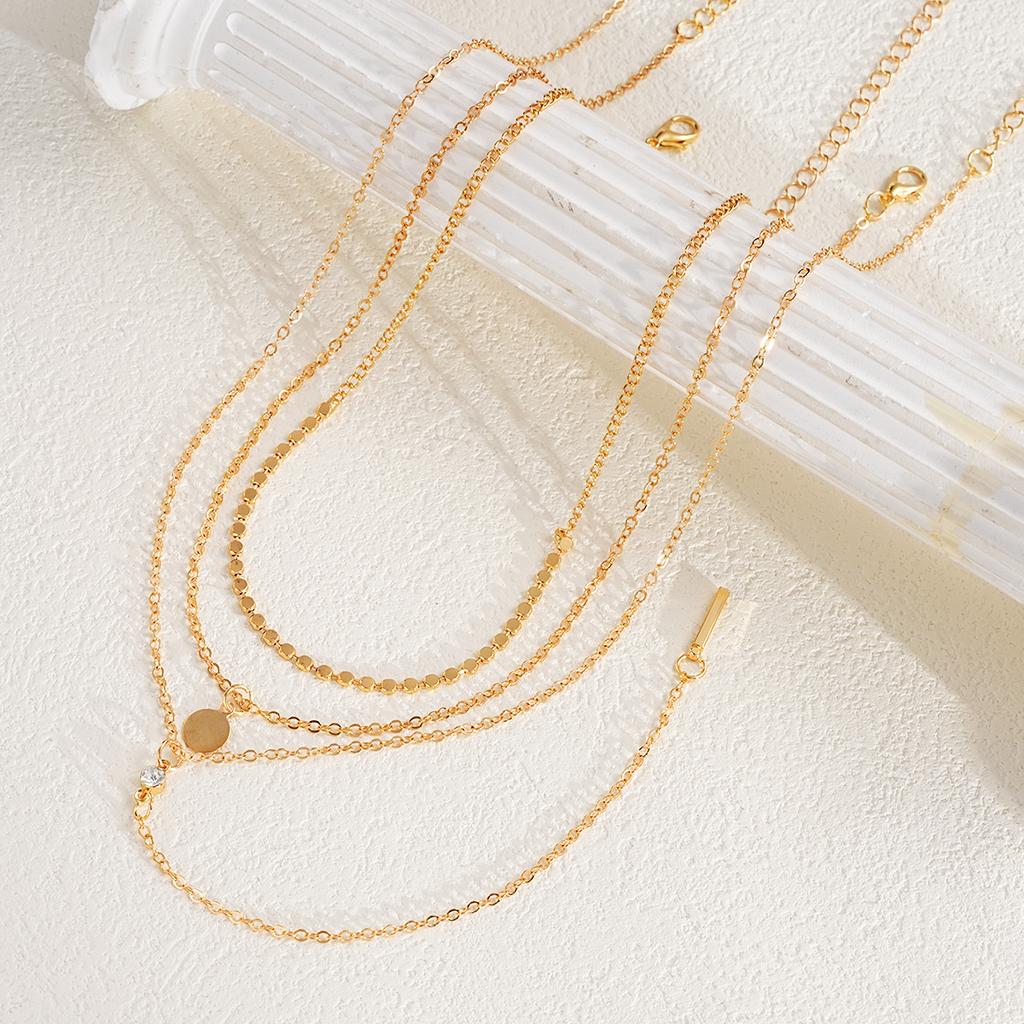 3Pcs/Set MultiLayer Round Disco Coin Chain Necklace for Women Simple Gold Color Pendant Necklaces Set Trendy Party Jewelry Gifts