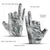 1 Pair Fishing Gloves for Men Summer Fishing Road Sub Sunscreen and Anti Slip Ice Silk Breathable Thin Three Finger Cut Gloves