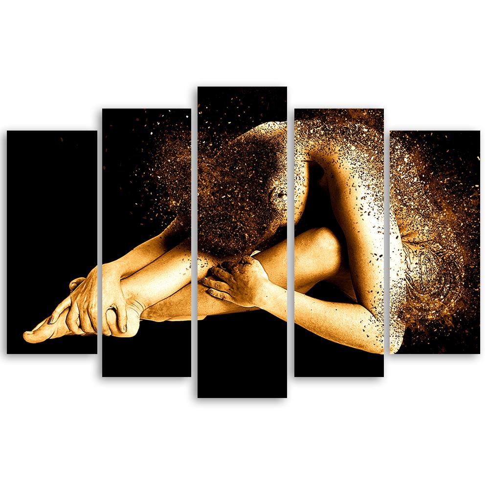 Pětidílný obraz na plátně Female Golden