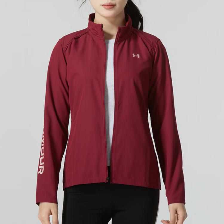 Under Armour Einfarbige Stehkragen Reißverschluss Design Slim Jacke Damenjacken Rot 1369344-636