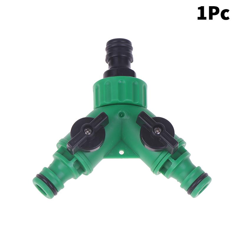 Plastic Hose Splitter Valve, Y-Shape 2-Way Garden Pipe Connector Adapter
