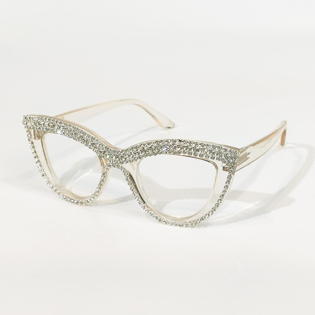Rhinestone Trendy Reading Glasses for Women Retro Square Cute Sturdy Computer Womens Cat Eye Glasses