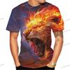 Summer Men's Tshirt Women's Round Neck Tee 3D Printed Lion Pattern Men T-shirt Street Unisex