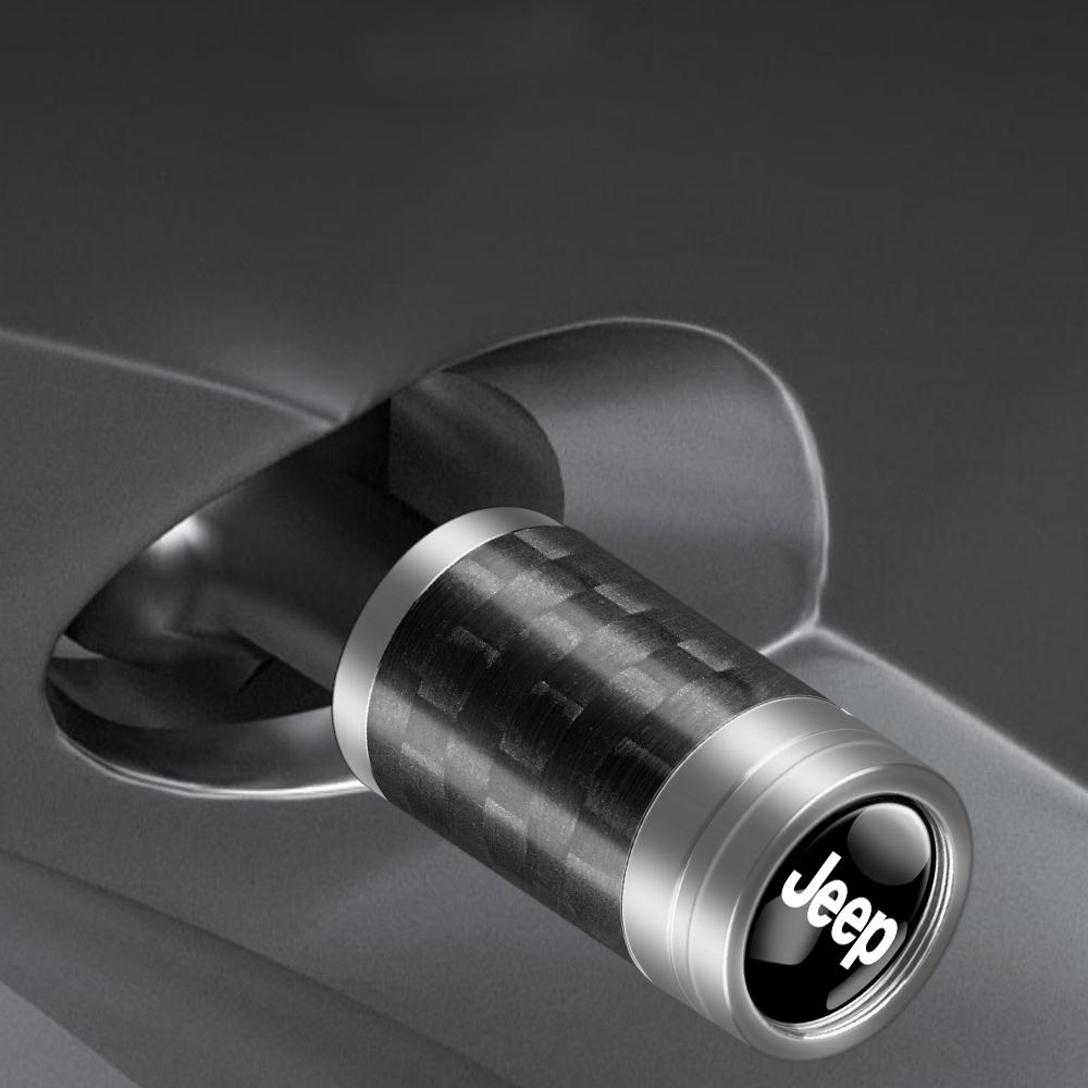 Cup Holders 4Pcs Metal Car Tire Valve Caps Tyre Wheel Stem Air Valve Cover For Jeep Renegade Compass Wrangler Patriot Grand Cher