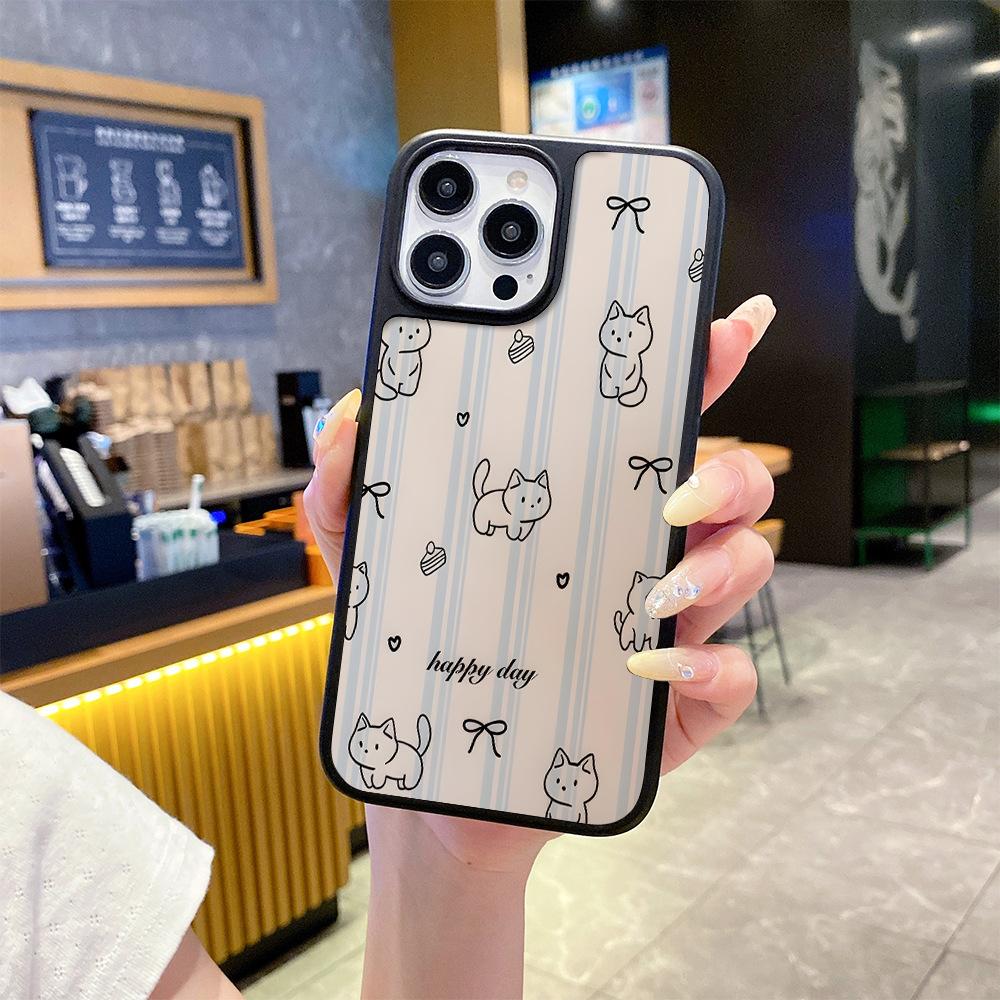 Isn't the wind soft cute lines cat iPhone mobile phone case apple 14 matte bare metal feel 17pro cute anti-drop