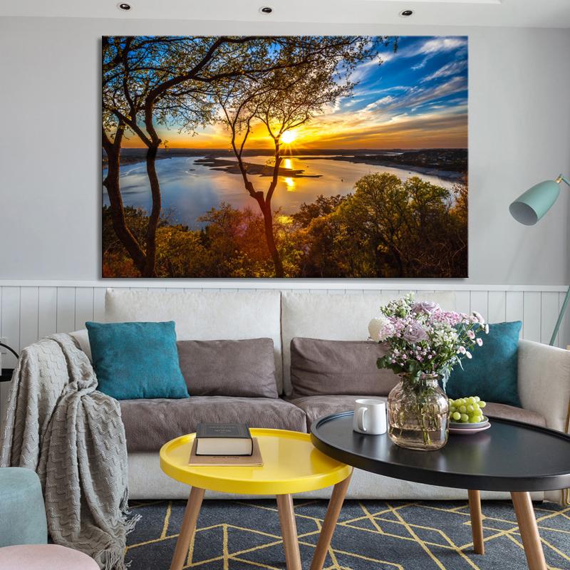 Natural Scenery Plakáty a obrazy na plátně Umělecké obrazy Olejomalby Západ slunce Krajina Obraz do obývacího pokoje Home Decor Bez rámu