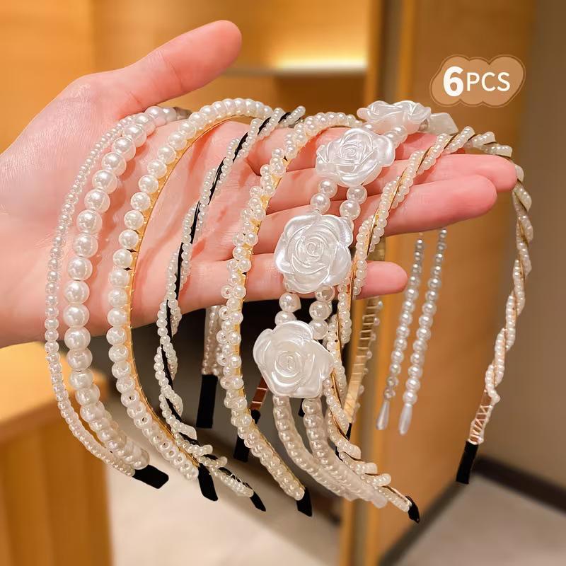 Fünfteiliges Stirnband-Set mit Imitationsperlen - Elegant, vielseitig, Feenstil für Damen