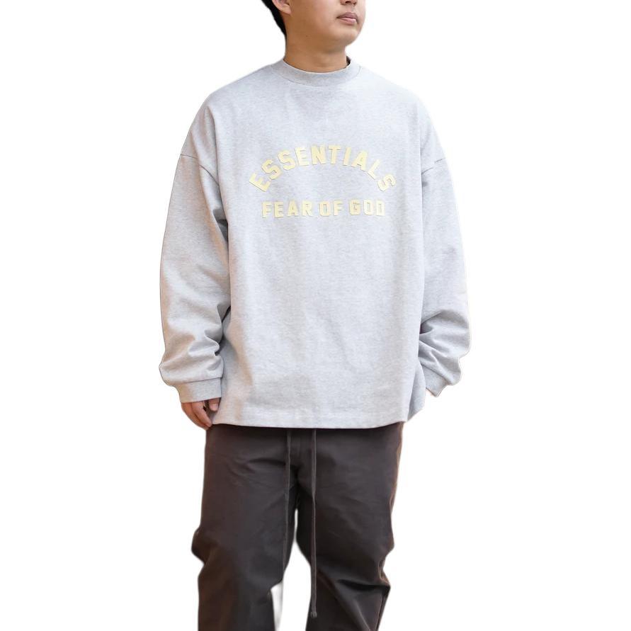 Fear of God Essentials SS24 Heavy Jersey Long-Sleeve T-Shirt 'Light Heather Grey' Men's 125SP242016F