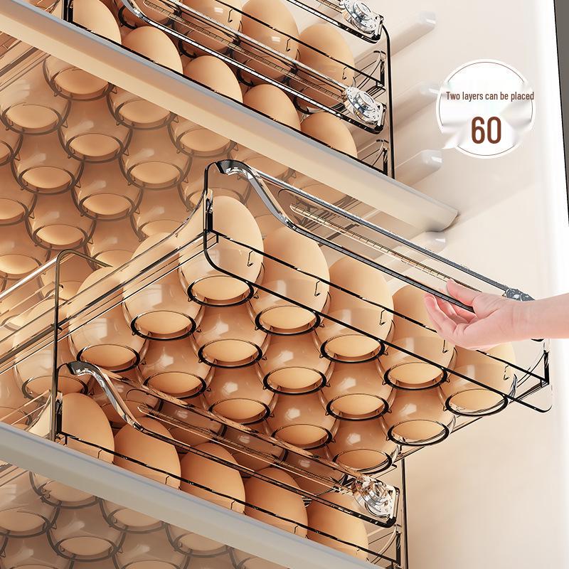 Transparent Double-Layer Egg Storage Box for Fridge and Kitchen