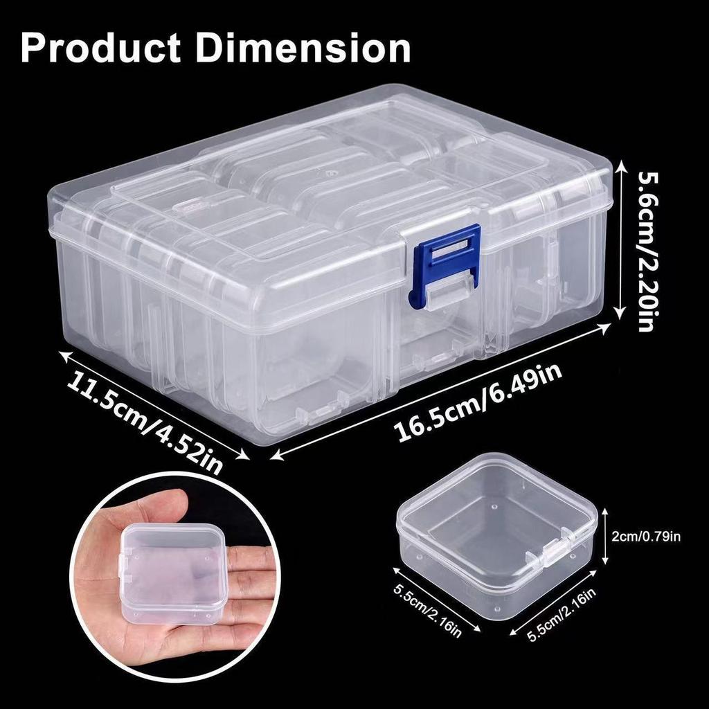 Transparent DIY Jewelry Organizer with Removable Storage Box and Loose Beads Compartment