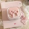 Pink bow for AirPods protective case 3rd generation apple 4 bluetooth headset pro2 sweet pendant 1/2 generation