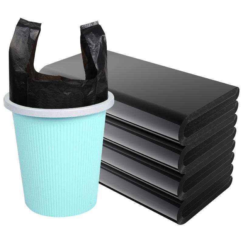 Extra-Thick Black Handheld Vest-Style Garbage Bags - Large Disposable Kitchen Bags