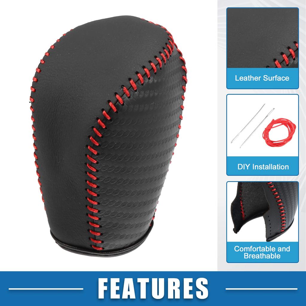 A ABSOPRO Shift Knob Gear Shift Knob Cover Shifter Lever Cover Leather Cover Easy