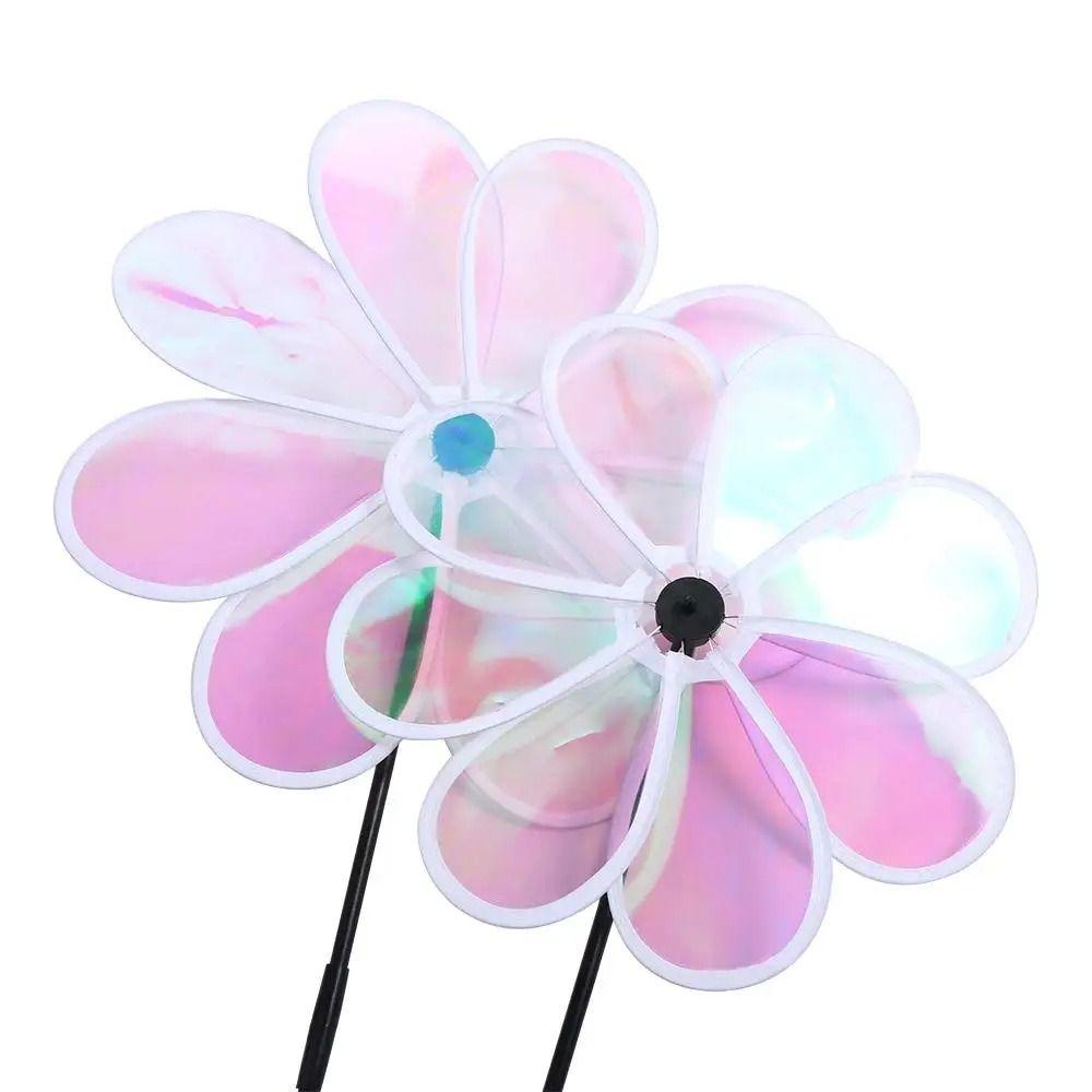 1Pcs Grounding Mounted Eight-leaf Windmill Kindergarten Children's Toys Wind Spinner  For Outdoor