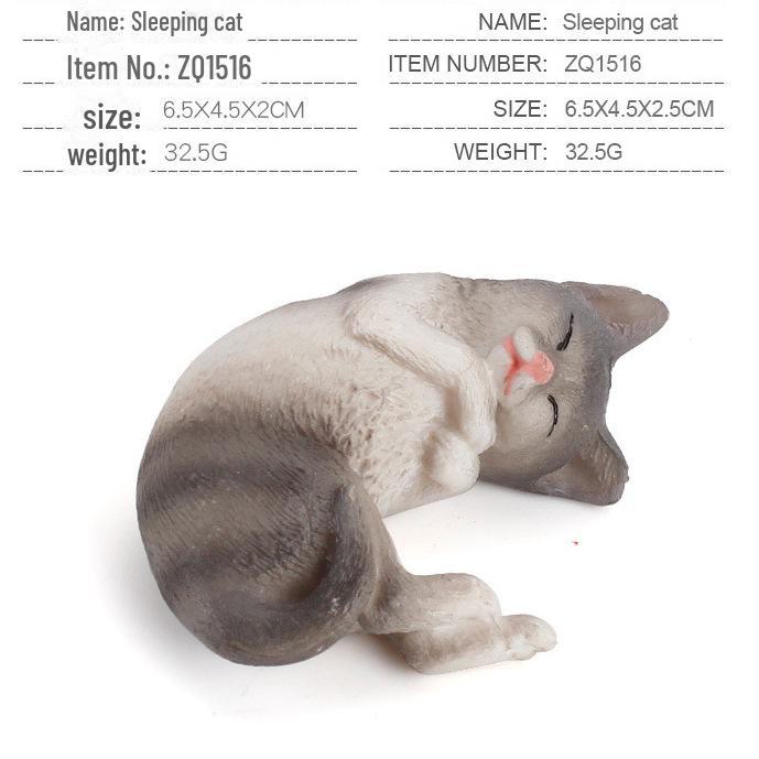 Seashell Cat Figurine: Realistic Kitten Toy Model