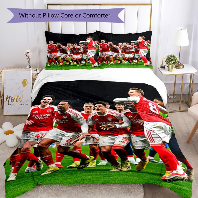 Arsenal Bedding Set Breathable Duvet Cover with Pillowcases Decorative Bed Linen for Bedroom Home Decoration Birthday Gift