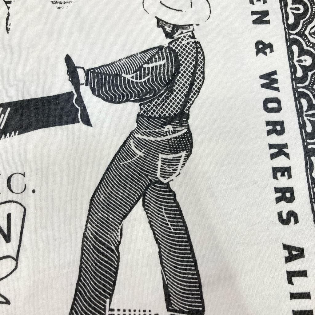 RRL White Two Cowboy Print T-Shirt tops S whiteUsed