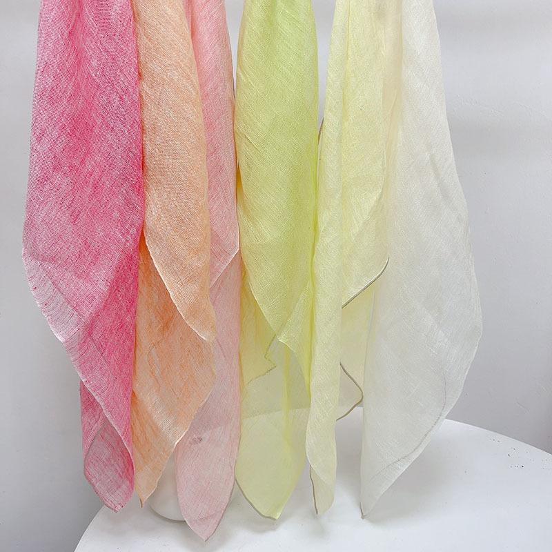 Spring/Autumn Versatile Solid Linen Small Square Scarf Thin Breathable Women Summer Neck Small Scarf and Scarves Accessories