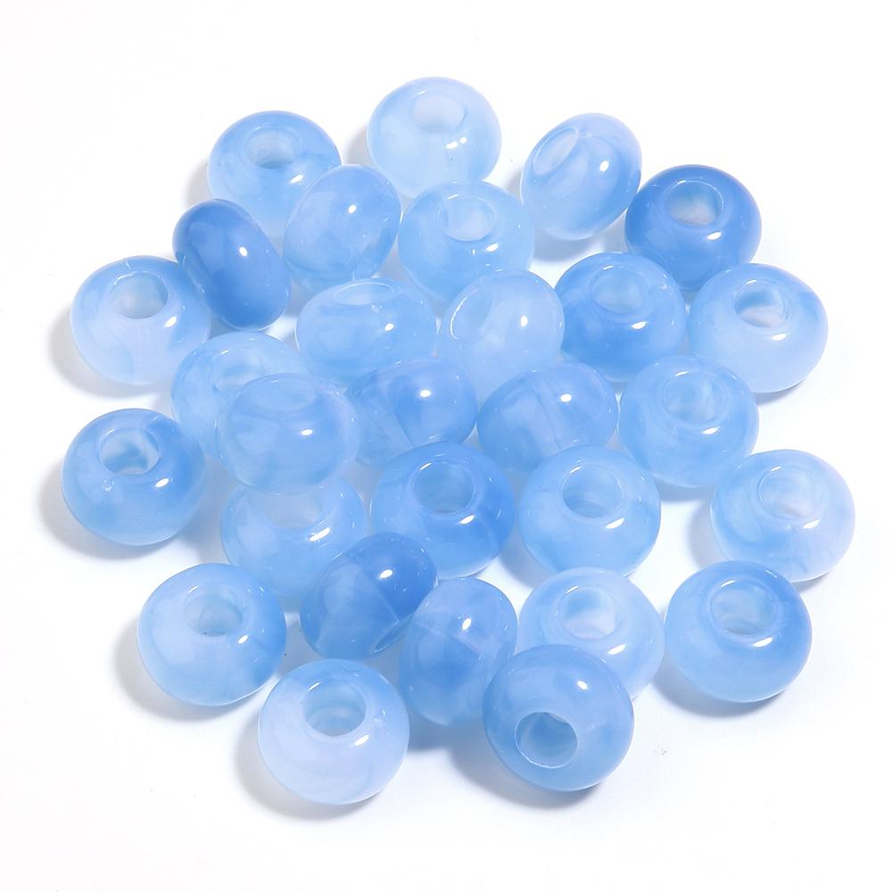50pcs/lot 14mm Colored Round Acrylic Beads Big Hole Spacer Loose Beads For Jewelry Making DIY Crafts Bracelet Necklace Accessory
