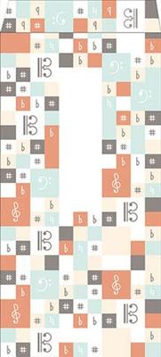 Envelope C Musical Note Mosaic Pattern 5 Pieces Design - Contra-St