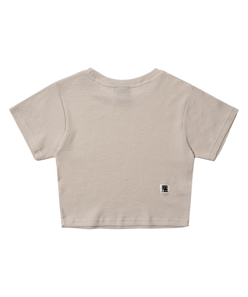 FREAKISH BUILDING Namib Waffle Crop Top (Grey)