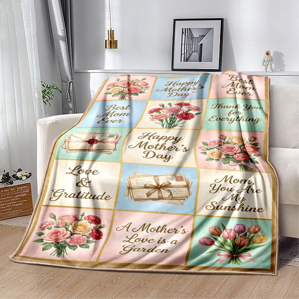 Mom's Heart And Love Blanket Suitable for Sofas,travel, Living Rooms Also a Good Gift for Friends and Family Suitable for All Seasons.