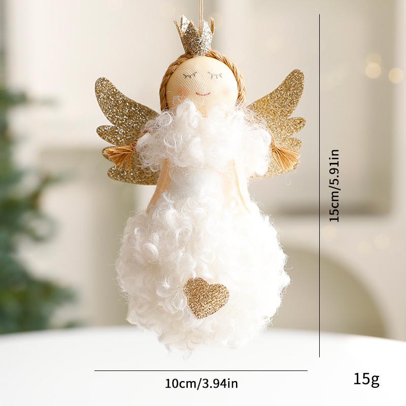 Christmas Angel Girl Plush Ornament With Cute Cartoon Design For Holiday Decor