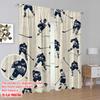 2pcs,2D Plane Printing Curtain Fabric Hockey Motion Polyester (without Rod) Holiday Use for Living Room & Kitchen Decor
