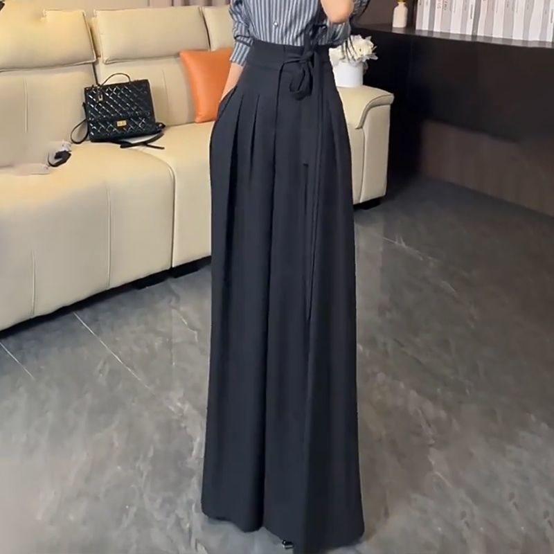 Damen High Waist Wide Leg Hose Mit Bindegürtel Für Lässige Bürokleidung