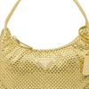 Prada Enamel Triangle Logo Crystal Fabric Hobo Bag Women Bags Pineapple-Yellow 1BC515_2AWL_F068X_V_OOO
