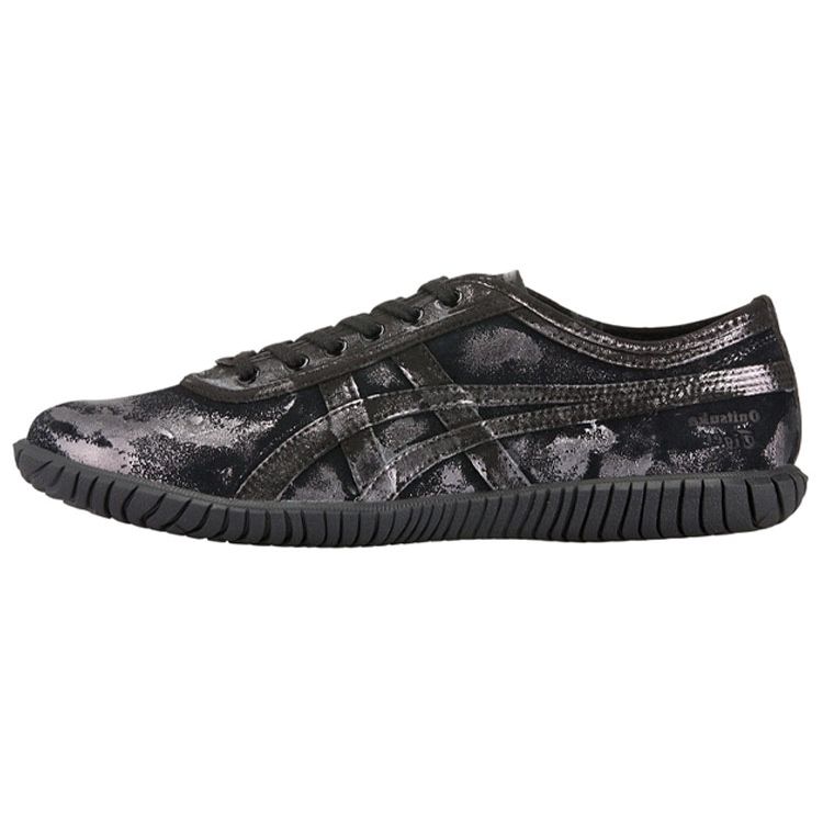 Onitsuka Tiger Unisex Mexico 66 Black Leather Lace-Up Sneakers 1183A079-001