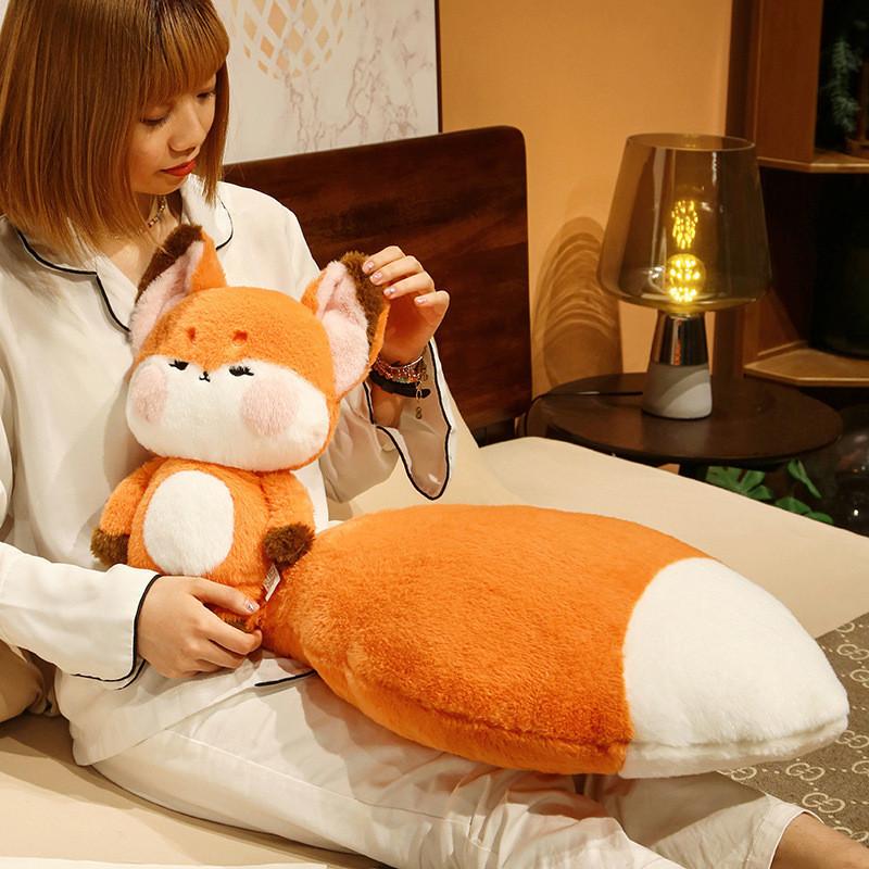 Big Tail Fox Plush Toy Cartoon Stuffed Animal Bedroom Decoration Gifts Kids