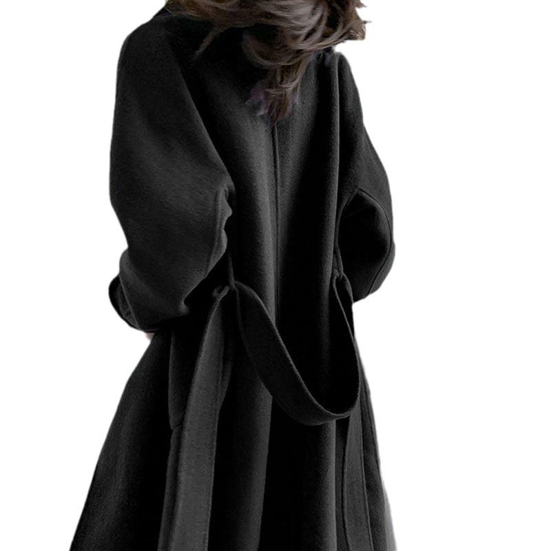 2025 Women's Plus Size Mid-Length Over-the-Knee Wool Coat - Autumn/Winter Fashion