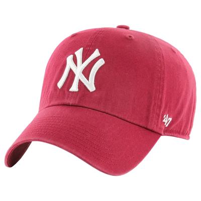 New York Yankees Clean Up Kappe, Herren Kappe in Burgunderrot