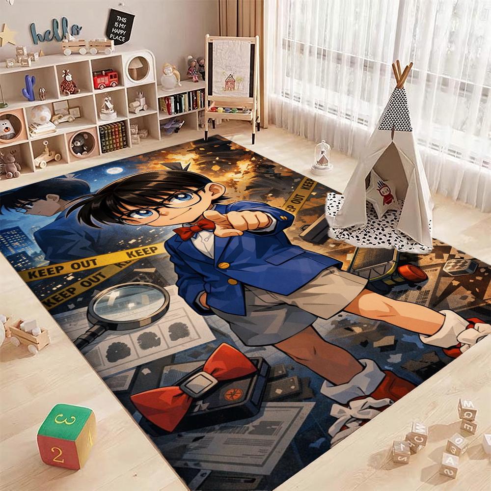 Detective Conan Anime Adventure Patterned Rug Absorbent Nonslip Carpet For Study Reading Area Home Party Decor Christmas Gift