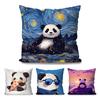 Animated Panda Pillow Case Square Pillow Bedroom Sofa Leisure Comfort Cushion Car Living Room Home Decoration 40X40