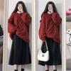 Large thick thread twist sweater women's thickened medium and long autumn and winter loose lazy wind knitted jacket top