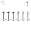 ZS 6 Pcs/lot Internal Thread 16G/18G Stainless Steel Labret Lip Piercing Men Ball Flat Back Earrings Cartilage Helix Piercings